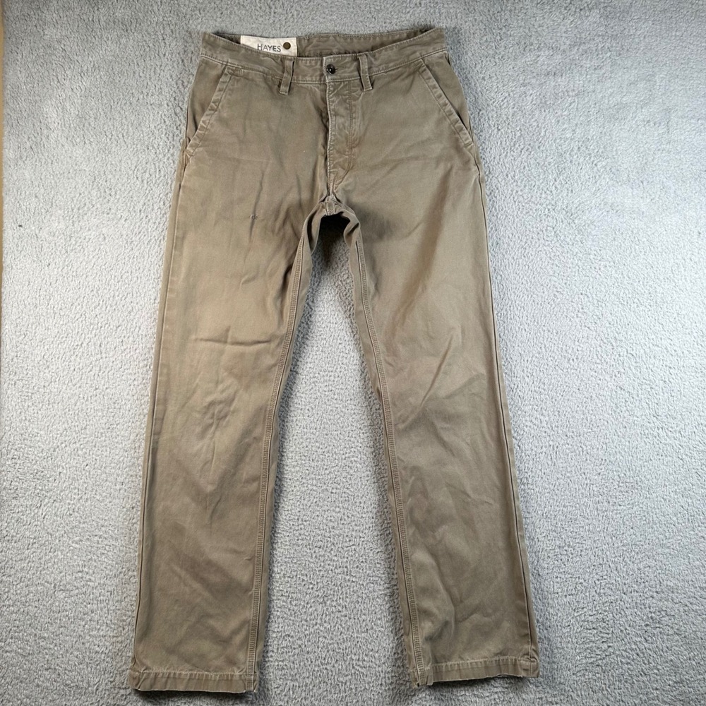 Faherty Hayes Chino Pants Mens 32x34 Tan Khaki Slim Straight Stretch Travel Work